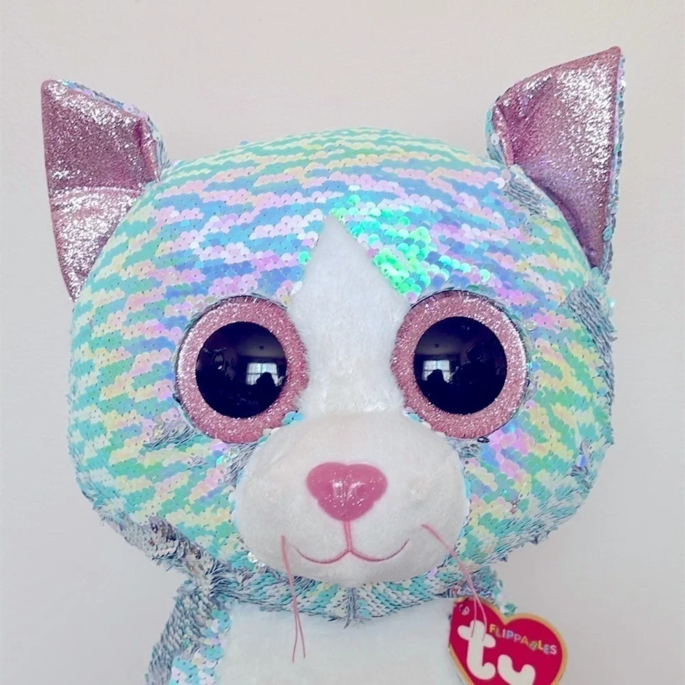 Brand New Ty Flippables Whimsy the Cat Sequins Large 16